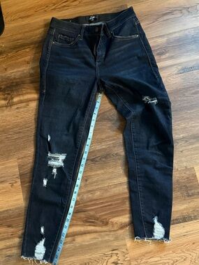 LuLaRoe Dark Blue Skinny Ripped Jeans